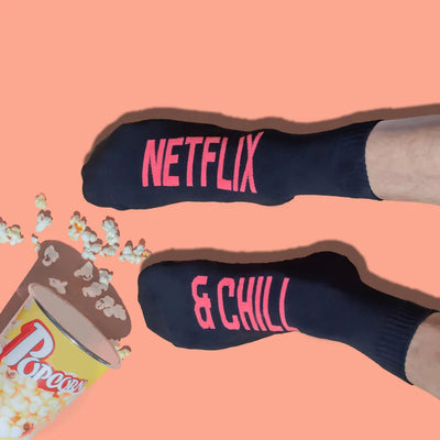 NETFLIX AND CHILL BLACK SOCKS The Kroave